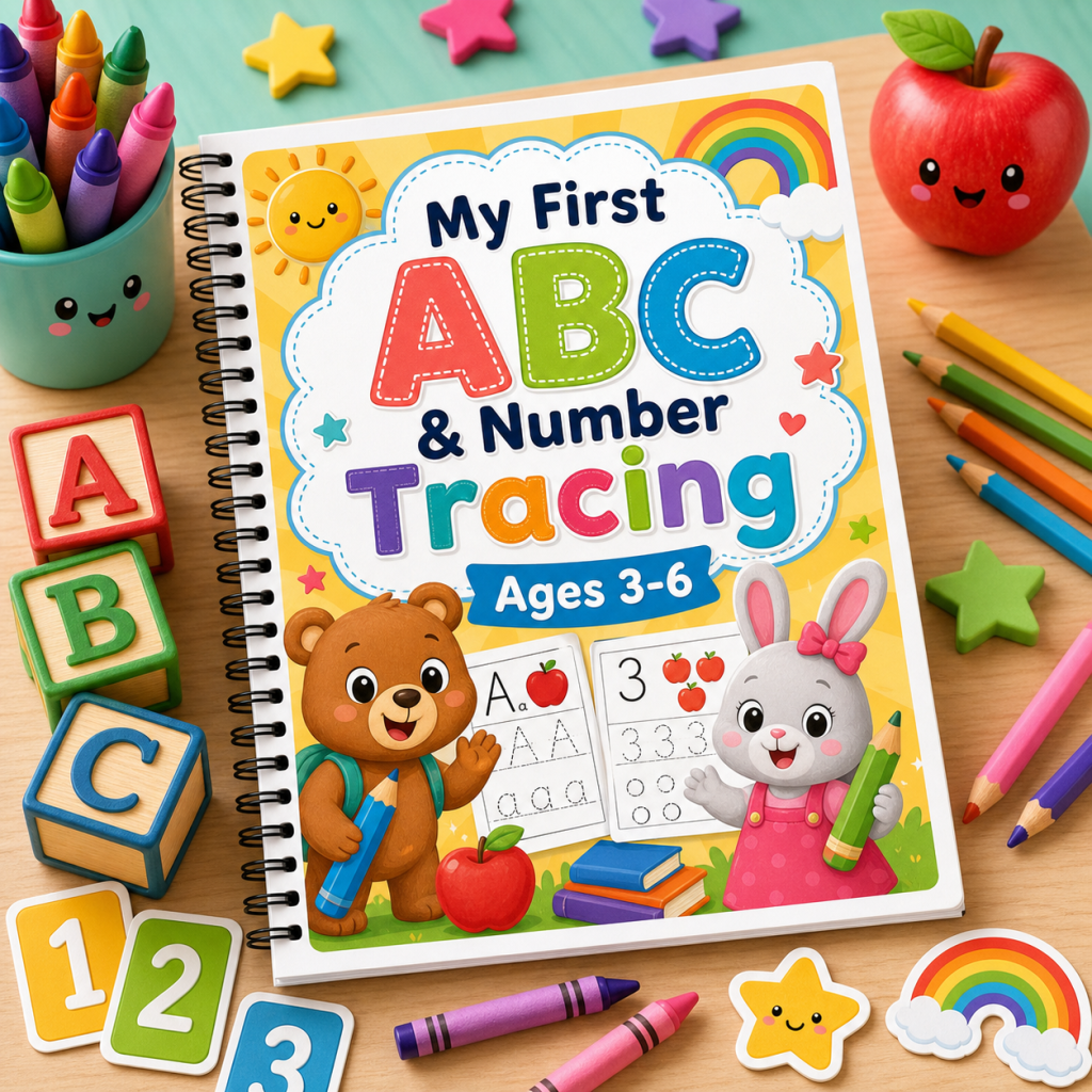 My First ABC and Number Tracing printable workbook for kids ages 3 to 6